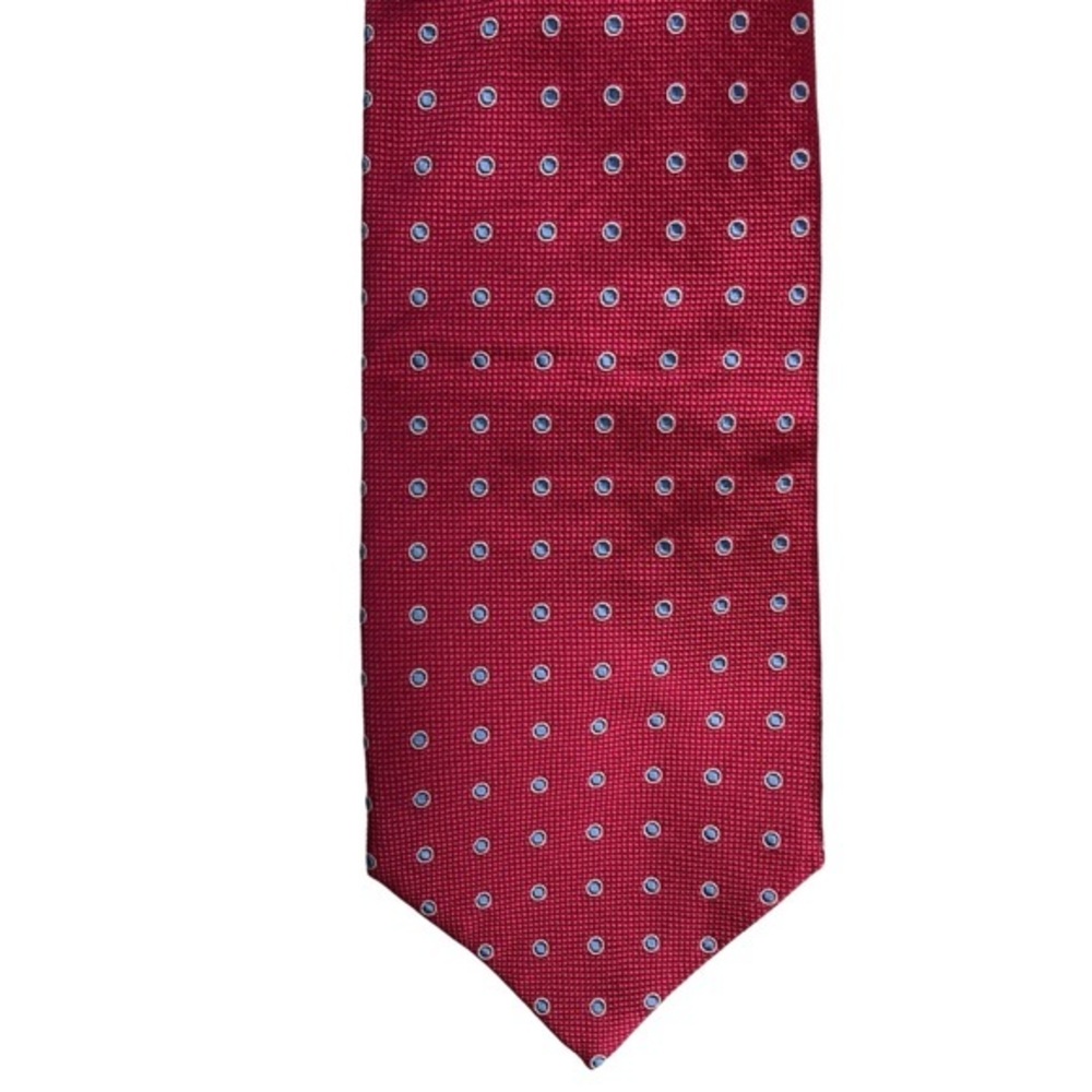 Barneys New York Tie Polka Dot Tie Silk Red Blue